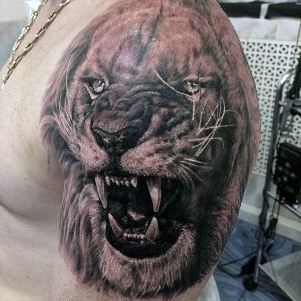 full back tattoo of lion｜TikTok Search