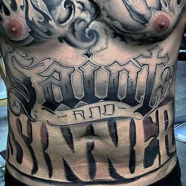 Stomach tattoos for men writing as women