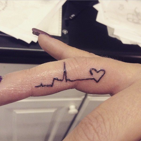 Heartbeat Hand Tattoo