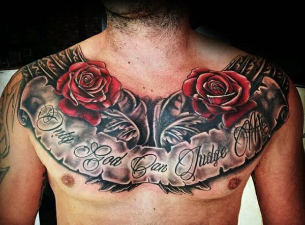 Second Life Marketplace   Core  Mens Chest Tattoo  Worn Roses
