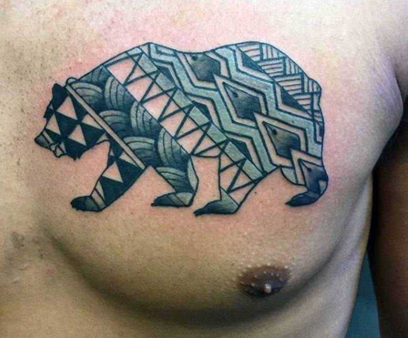 Bear Geometric Tattoo Images