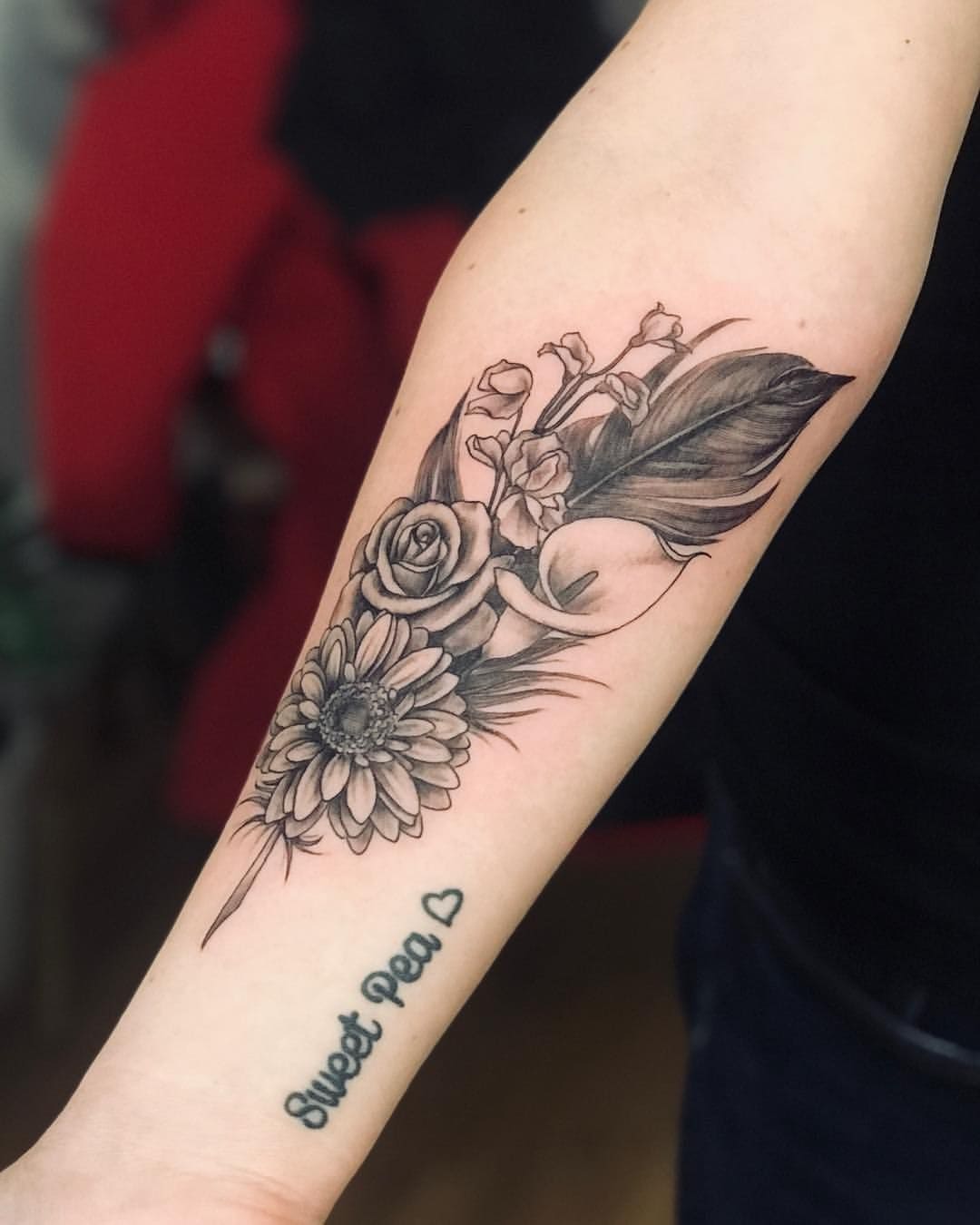 Floral Feather Tattoo