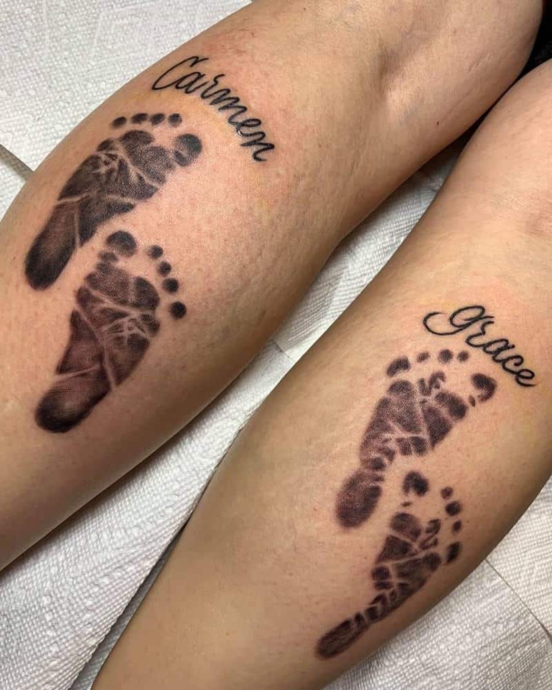 Footprint Name Tattoo