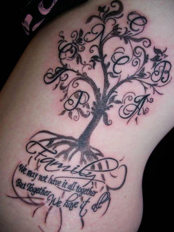 Rose Family Tree Name Tattoo