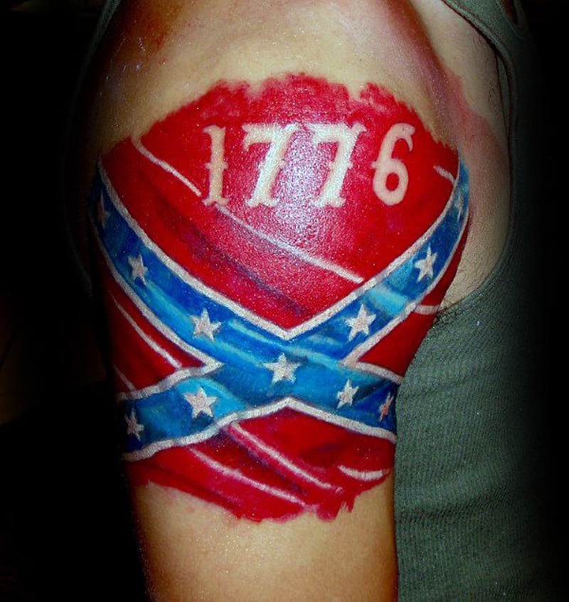 Rebel tattoos are colorful tattoos usually decorated with blue and red... 