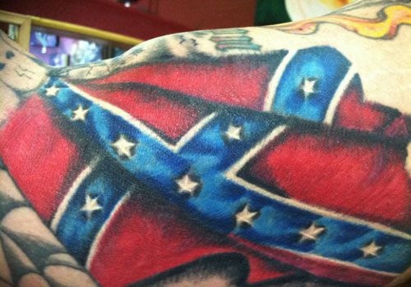 This tattoo is one of its kinds when it comes to unique rebel flag tattoo i...