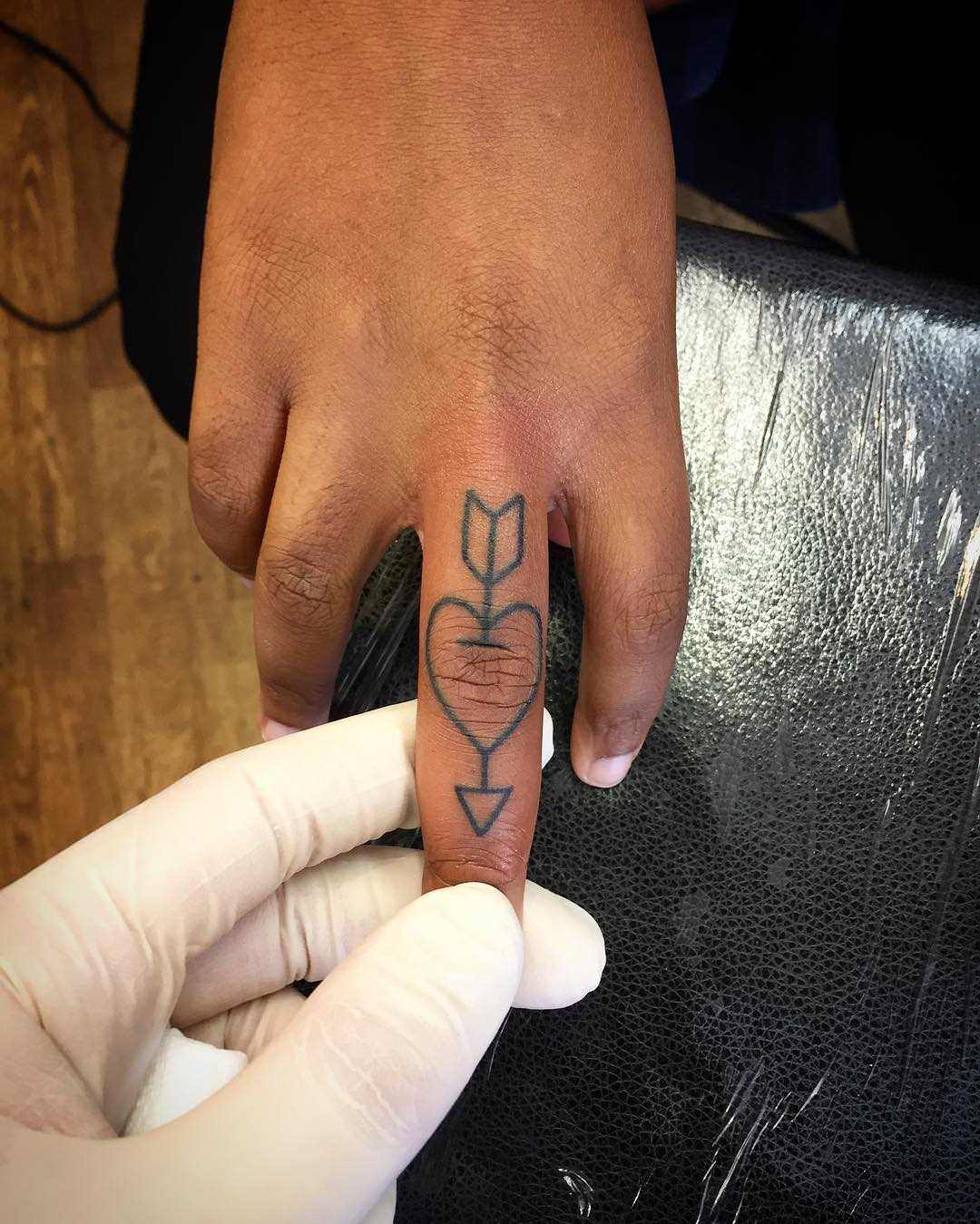 arrow finger tattoo