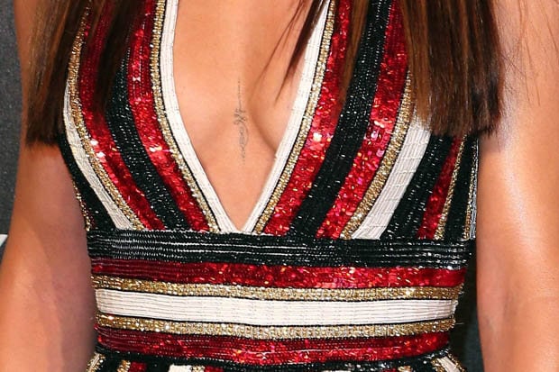 Cheryl Cole chest tattoo