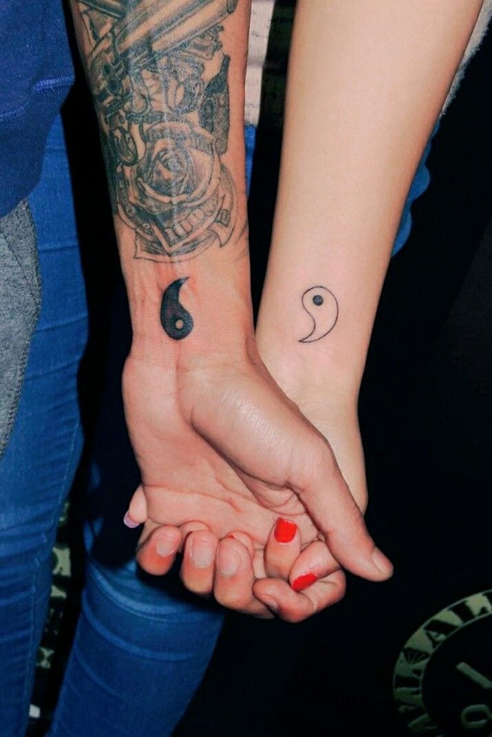 couple yin yang tattoos