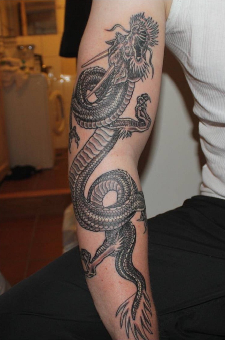 dragon tattoo on sleeve