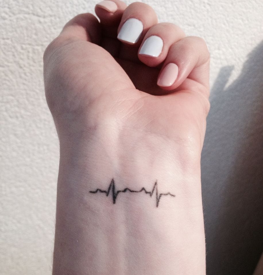 small heartbeat tattoo