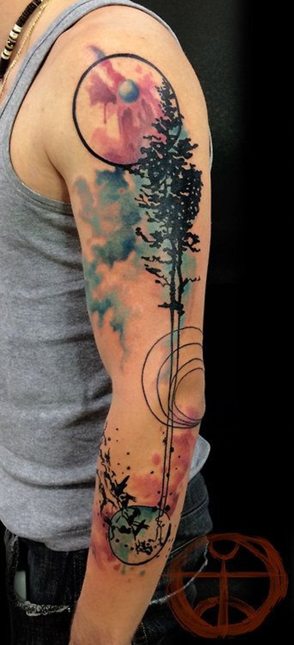 Colored Forest Tattoo