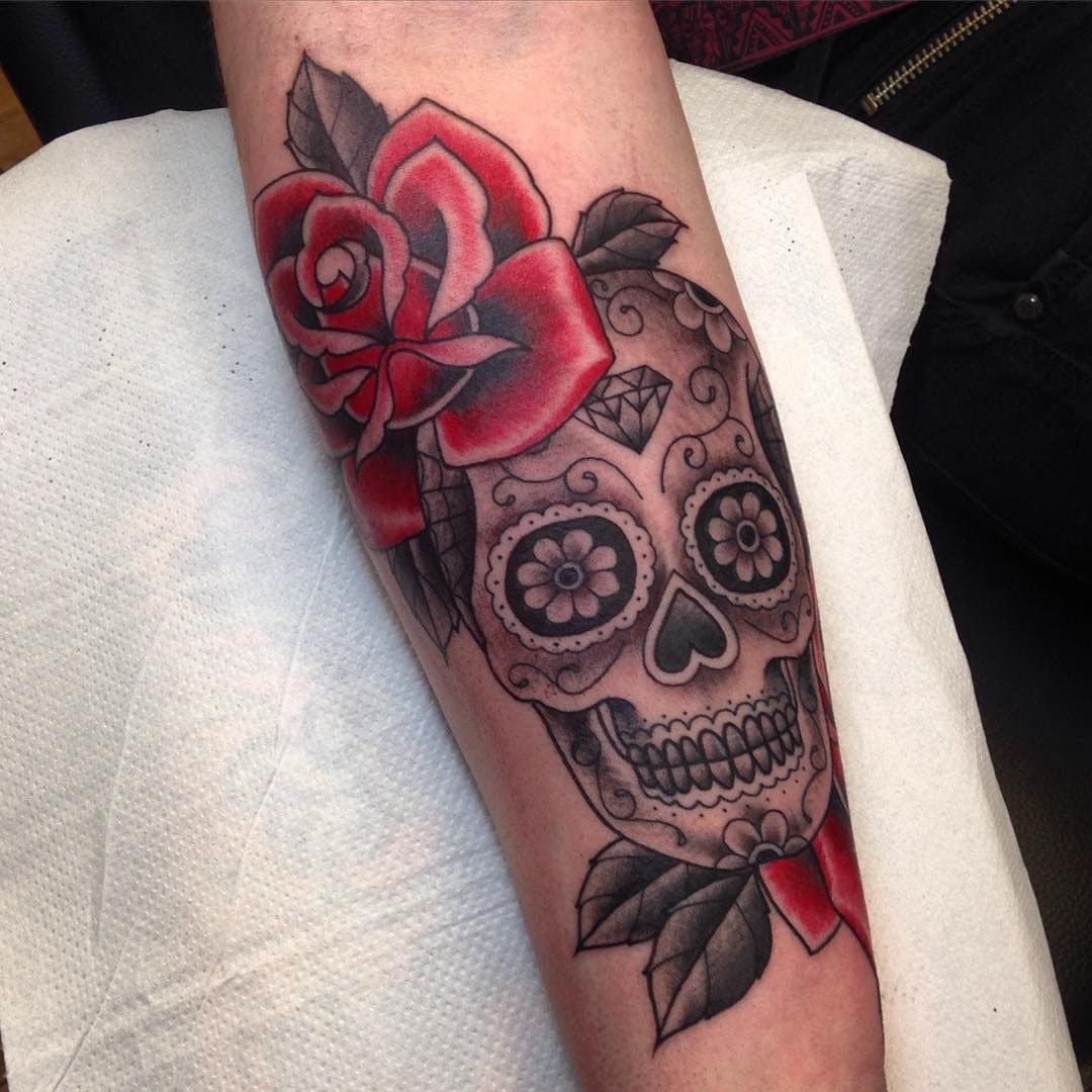 The Mexican Skull Rose tattoo