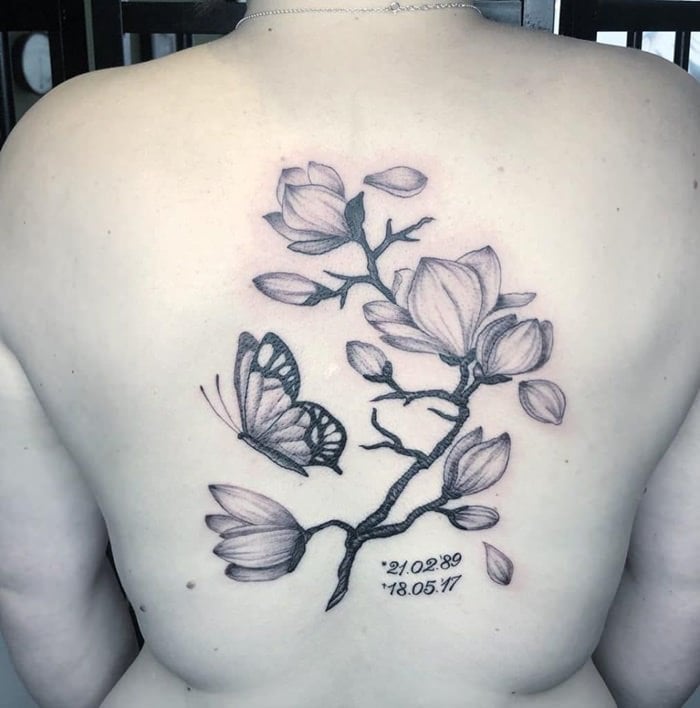 Magnolia tattoos cost as much as any flower tattoo would cost. 