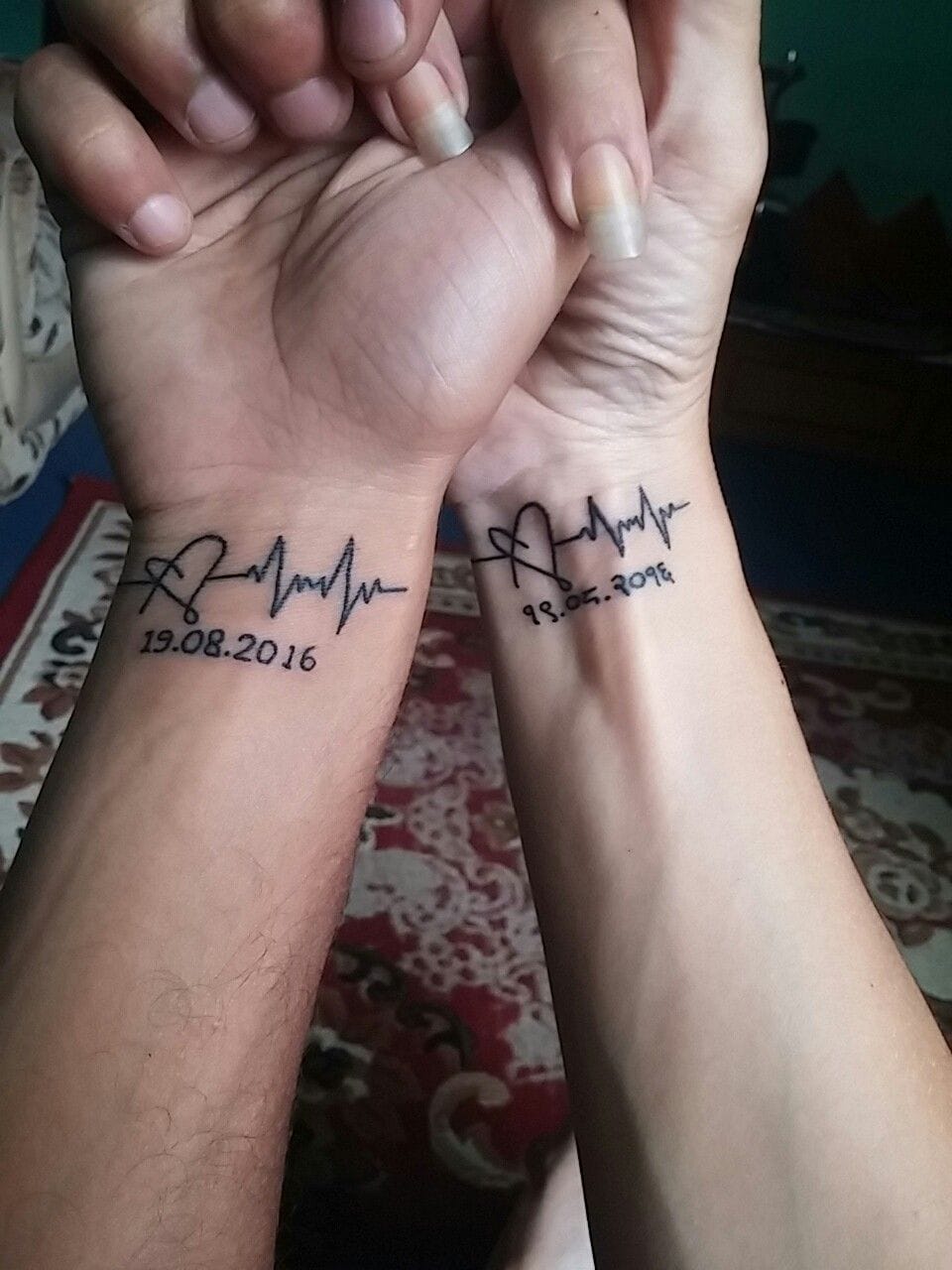 Our matching wedding date tattoos   Wedding date tattoos Date tattoos  Matching tattoos