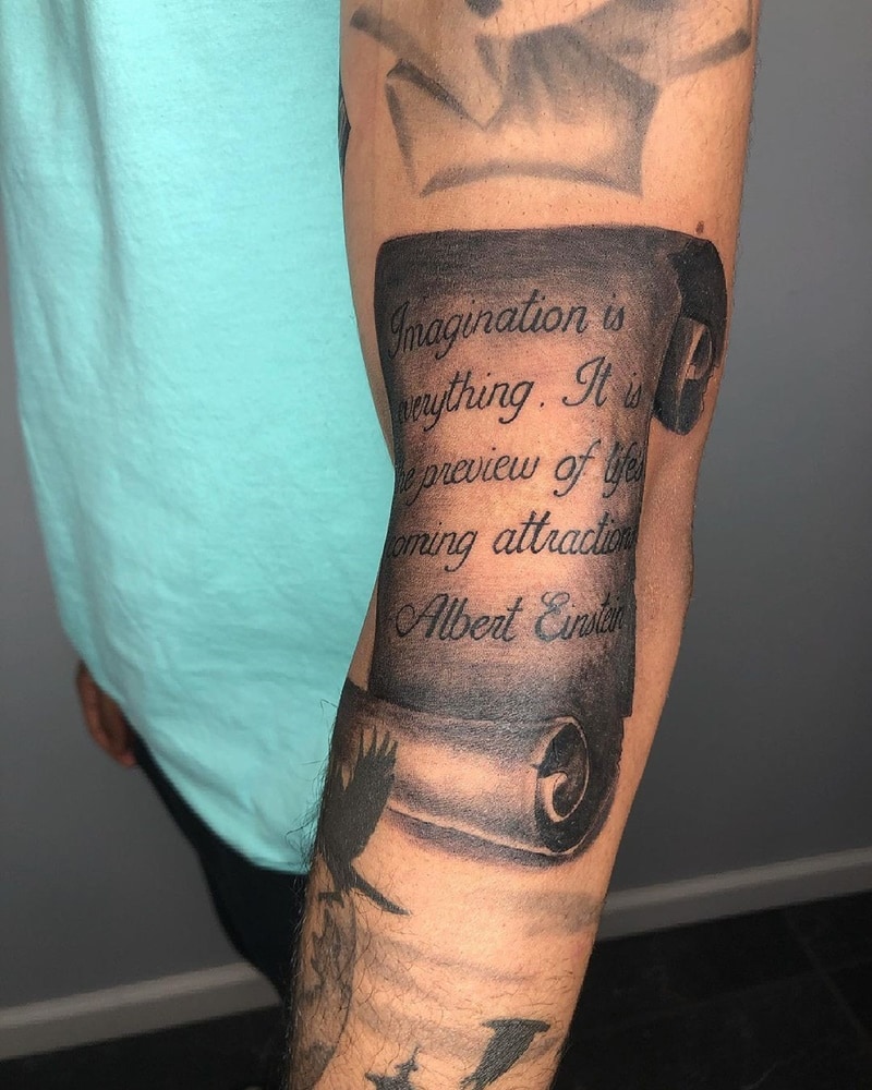 125 Scroll Tattoo Ideas That Are Eye Catching Wild Tattoo Art