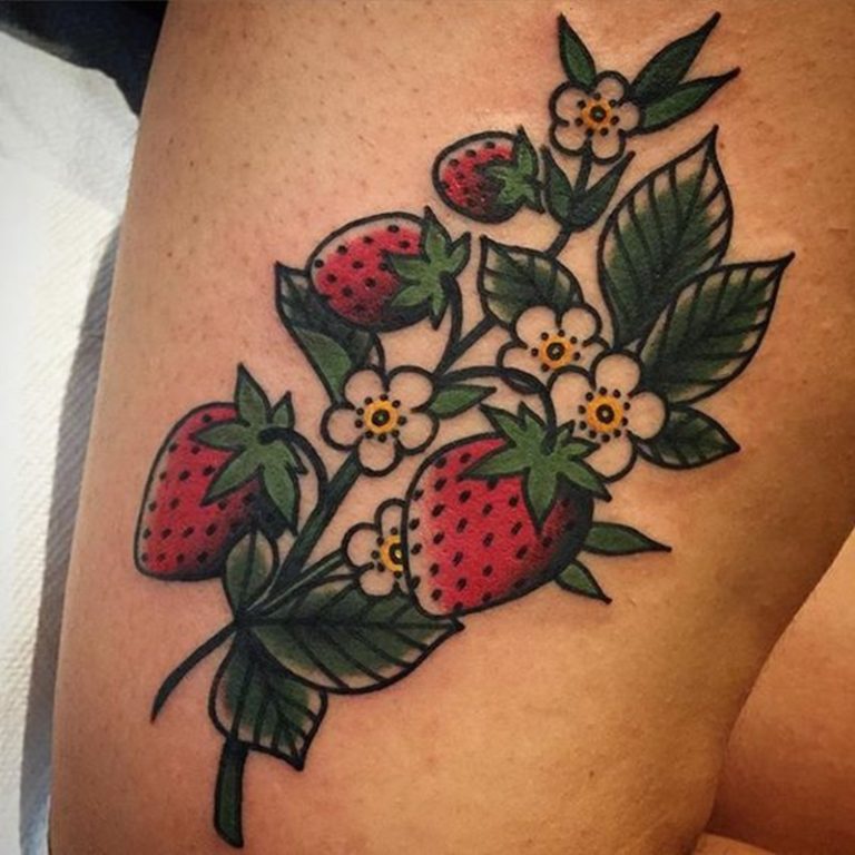 125 Amazing Strawberry Tattoos Ideas you should know - Wild Tattoo Art